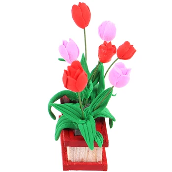 Mini Model Tulip Flower Pots Wooden Toy House Decoration 1:12 Dolls House Furniture DIY Dollhouse Garden Accessories
Mini Model Tulip Flower Pots Wooden Toy House Decoration 1:12 Dolls House Furniture DIY Dollhouse Garden Accessories