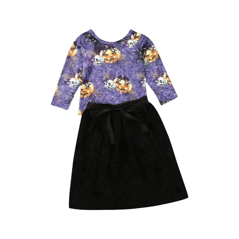 Toddler Baby Girls Clothes Set Kids Halloween Outfit Long Sleeve Top+Skirt Children Clothing Set Girls Party Costume 2pcs 1-7T 
Toddler Baby Girls Clothes Set Kids Halloween Outfit Long Sleeve Top+Skirt Children Clothing Set Girls Party Costume 2pcs 1-7T