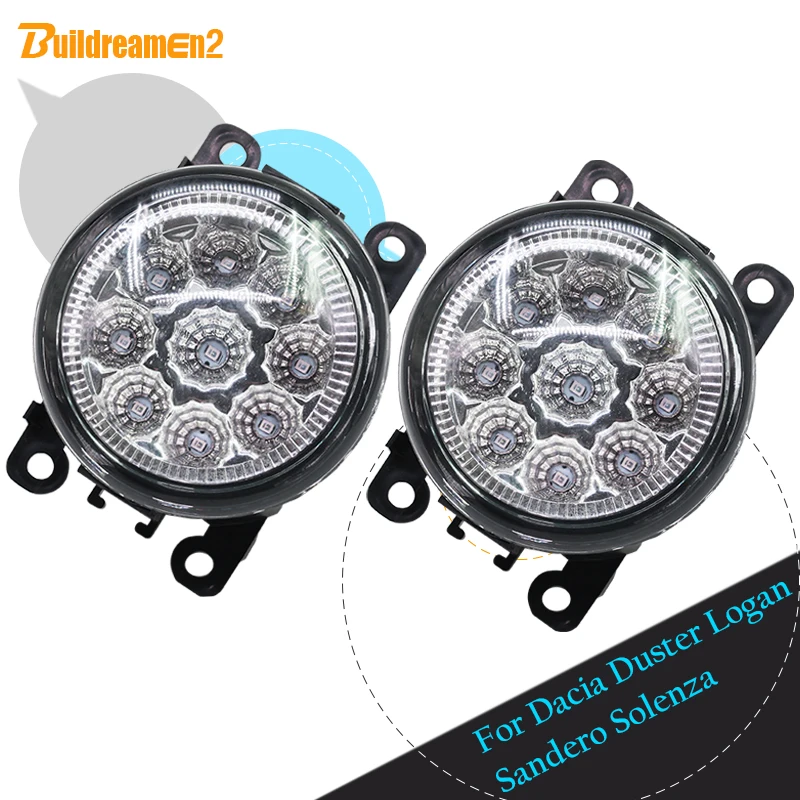 Buildreamen2 For Dacia Duster Logan Sandero Solenza Car Fog Light Daytime Running DRL LED Lamp 12V White Blue Yellow | Автомобили и