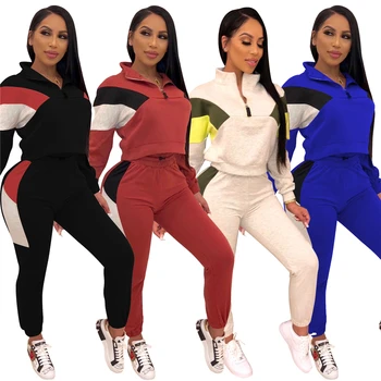 2020 Autumn Winter Women Two Piece Set Tracksuits Zipper Color Block Short Sweatshirt and Pencil Pant Sets Sportwears Sweatsuits
2020 Autumn Winter Women Two Piece Set Tracksuits Zipper Color Block Short Sweatshirt and Pencil Pant Sets Sportwears Sweatsuits