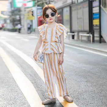 Summer Teens Fashion Clothes Set Backless Square Collar Top+Pants Striped Korean Two Piece Suit Outfits for Teens Girl Clothing
Summer Teens Fashion Clothes Set Backless Square Collar Top+Pants Striped Korean Two Piece Suit Outfits for Teens Girl Clothing