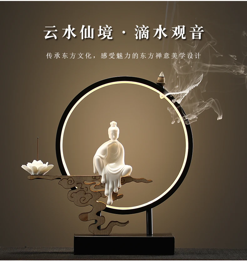 Горная подставка для курильницы, керамический светодиодный диффузор с запахом для помещений, буддийские товары KK60XL Горная подставка для курильницы, керамический светодиодный диффузор с запахом для помещений, буддийские товары KK60XL