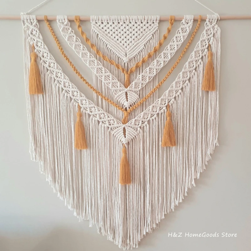 Hand-woven Color Macrame Tapestry Wall Ornament 2 Hb814b195df8d448cbfd607d1785e5f1ei