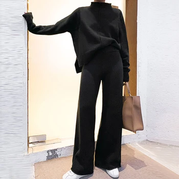 Autumn Winter Sweater Set Women Two Piece Set Tracksuits Women Knit Wide Leg Pants Suit Women Loose Sweater Set Winter Clothes
Autumn Winter Sweater Set Women Two Piece Set Tracksuits Women Knit Wide Leg Pants Suit Women Loose Sweater Set Winter Clothes