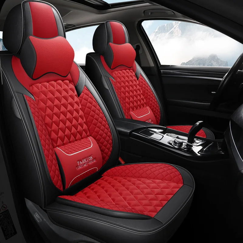 1set Luxury PU Leather Front/back Car Seat Covers Protectors Pads with Lumbar Supports, Universal Fit 95% Vehicles -Black + Red
1set Luxury PU Leather Front/back Car Seat Covers Protectors Pads with Lumbar Supports, Universal Fit 95% Vehicles -Black + Red