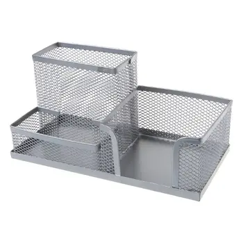 Metal Mesh Desk Organizer Pen Pencil Storage Holder with 3 Compartments for Home Office Students Supplies Accessories
Metal Mesh Desk Organizer Pen Pencil Storage Holder with 3 Compartments for Home Office Students Supplies Accessories