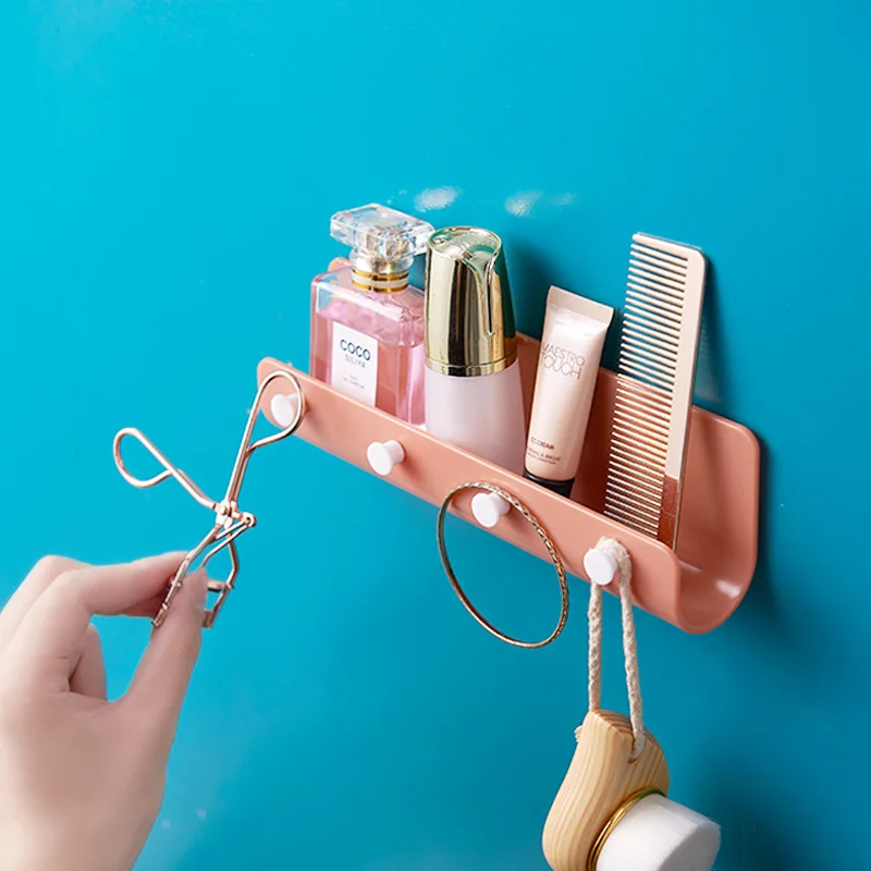 Multifunctional Wall Hanging Shelf 4 Hooks Sticky ABS Wall-mounted Key Glasses Cosmetics Gadgets Storage Rack
Multifunctional Wall Hanging Shelf 4 Hooks Sticky ABS Wall-mounted Key Glasses Cosmetics Gadgets Storage Rack