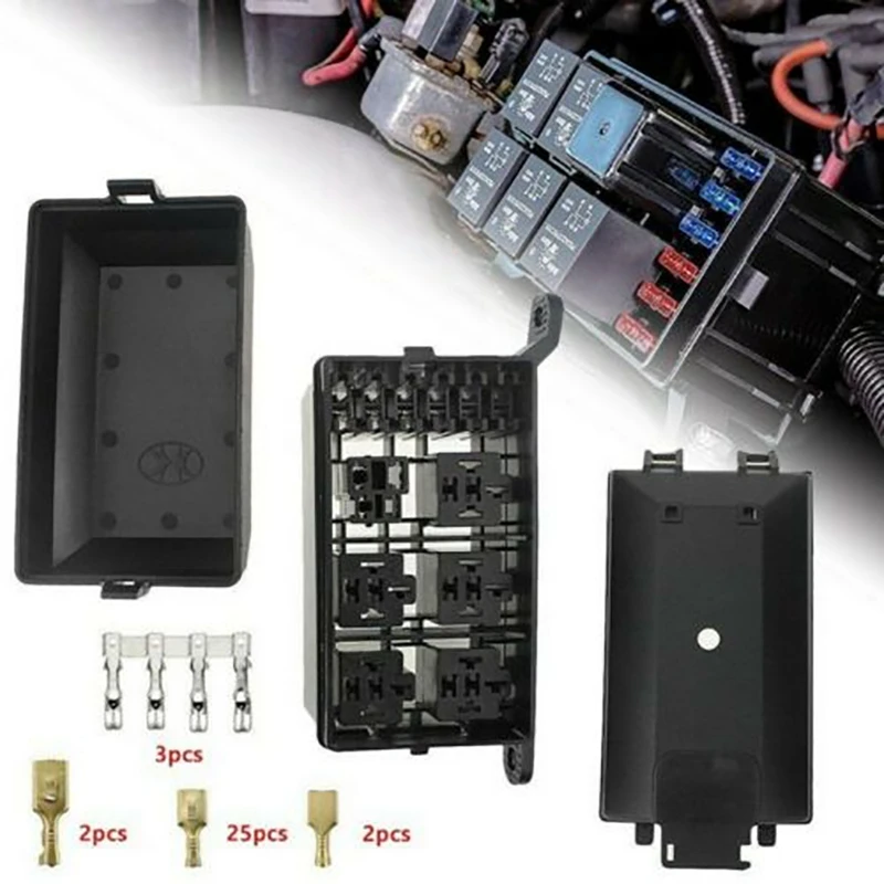 AU04 -Fuse-Relay Box 5-Fuse Holders 6 Relay Block Holders Fuse-Block 12V Fuse-Box Car
AU04 -Fuse-Relay Box 5-Fuse Holders 6 Relay Block Holders Fuse-Block 12V Fuse-Box Car