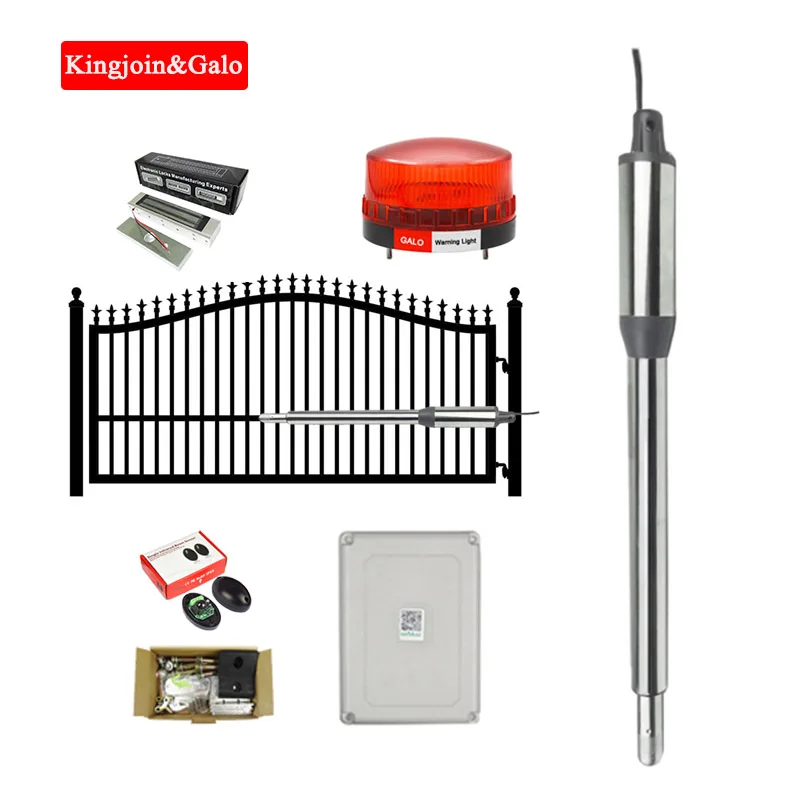 KJ&GALO single leaf door arm 24VDC automatic swing gate door opener motors linear actuator Solar kit Optional
KJ&GALO single leaf door arm 24VDC automatic swing gate door opener motors linear actuator Solar kit Optional