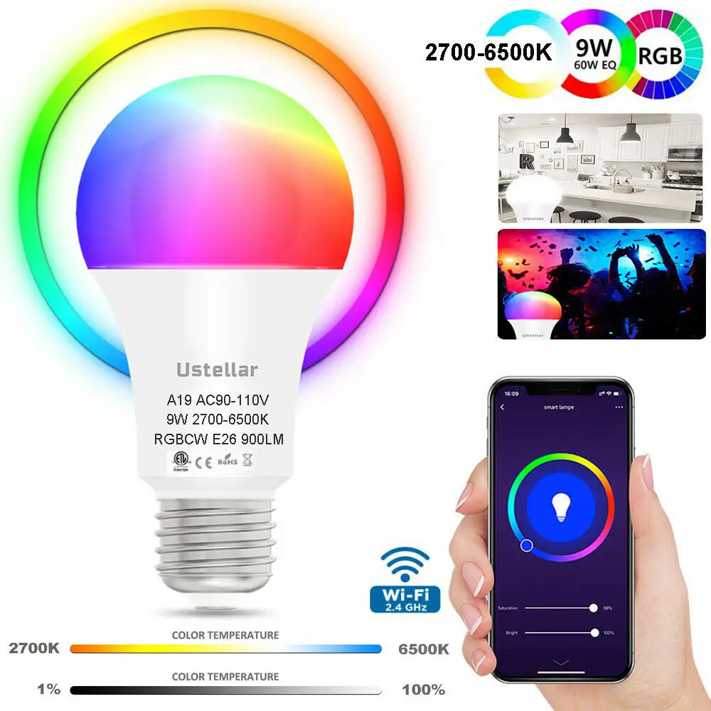 RGB LED Light Bulb, Color Changing Light Bulb, 2700K Warm White E26 Screw Base RGBW, Flood Light Bulb-Dimmable For Amazon Alexa
RGB LED Light Bulb, Color Changing Light Bulb, 2700K Warm White E26 Screw Base RGBW, Flood Light Bulb-Dimmable For Amazon Alexa
