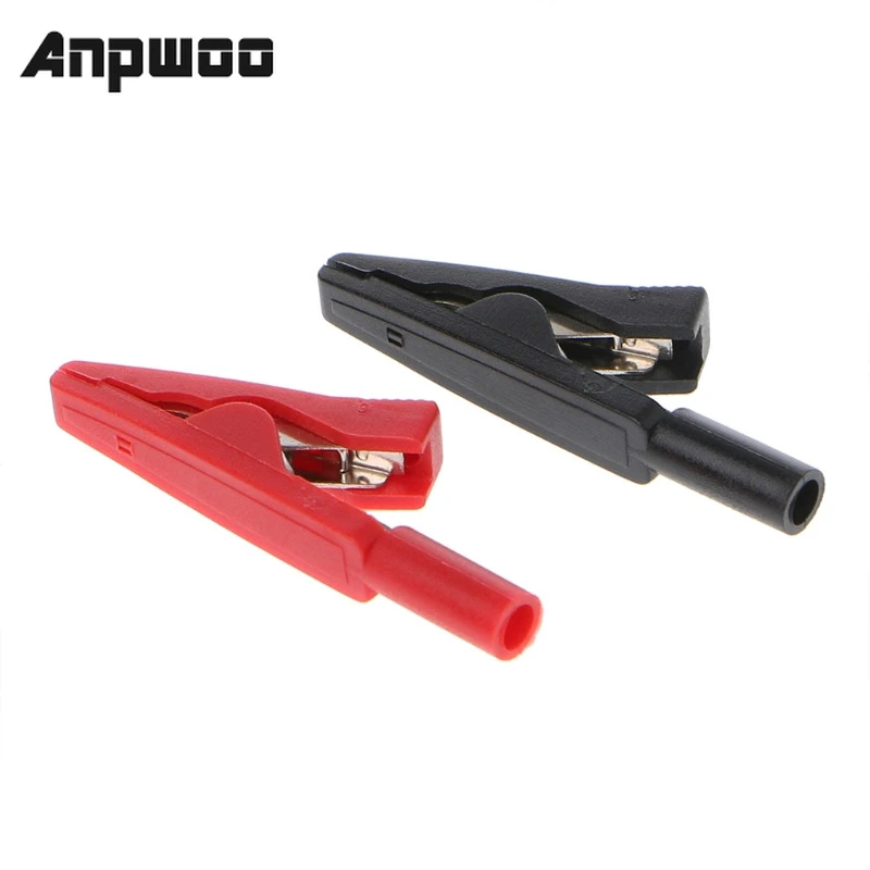 ANPWOO 2 Pcs Insulated Alligator Clip 2mm Banana Female Adapter Meter Test Probe Black Red
ANPWOO 2 Pcs Insulated Alligator Clip 2mm Banana Female Adapter Meter Test Probe Black Red