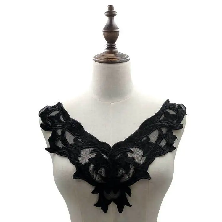Beautiful Black Flannel Lace Fabirc Applique Corsage Collar Trim Embroidery Laces Patch Evening Dress Skirt Guipure Sewing Decor 
Beautiful Black Flannel Lace Fabirc Applique Corsage Collar Trim Embroidery Laces Patch Evening Dress Skirt Guipure Sewing Decor