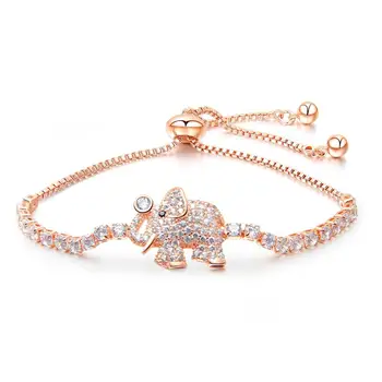 European and American fashion elegant bracelet jewelry copper plating gold with cute little elephan rain stone for female gifts
European and American fashion elegant bracelet jewelry copper plating gold with cute little elephan rain stone for female gifts