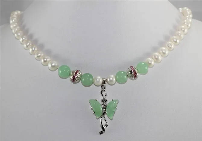 Wholesales -Jewelry Noblest white pearl &jades green butterfly pendant necklace free shipping
Wholesales -Jewelry Noblest white pearl &jades green butterfly pendant necklace free shipping