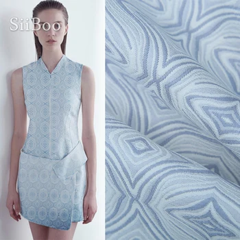 High quality geometric star style grey-blue yarn dyed jacquard fabric for women summer autumn blazer dress tecido telas SP6059 
High quality geometric star style grey-blue yarn dyed jacquard fabric for women summer autumn blazer dress tecido telas SP6059