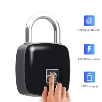 0.5 Seconds Unlock USB Rechargeable Smart Fingerprint Padlock Fingerprint Lock For Door/Backpack/Cabinet/Luggage/School Bag Lock
0.5 Seconds Unlock USB Rechargeable Smart Fingerprint Padlock Fingerprint Lock For Door/Backpack/Cabinet/Luggage/School Bag Lock