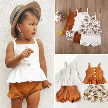 2020 Newest Hot Sumemr 2Pcs Clotehs Set Kids Baby Girl Clothes Sleeveless Vest Tops Dress Flower Shorts Pants Ribbed Outfit 1-5T 
2020 Newest Hot Sumemr 2Pcs Clotehs Set Kids Baby Girl Clothes Sleeveless Vest Tops Dress Flower Shorts Pants Ribbed Outfit 1-5T