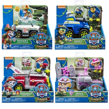 

Original Paw Patrol toy Jungle Tracker Chase Marshall Skye Rescue Vehicle Toy Set Action Figure Model Puppy Patrol Kid Gift
