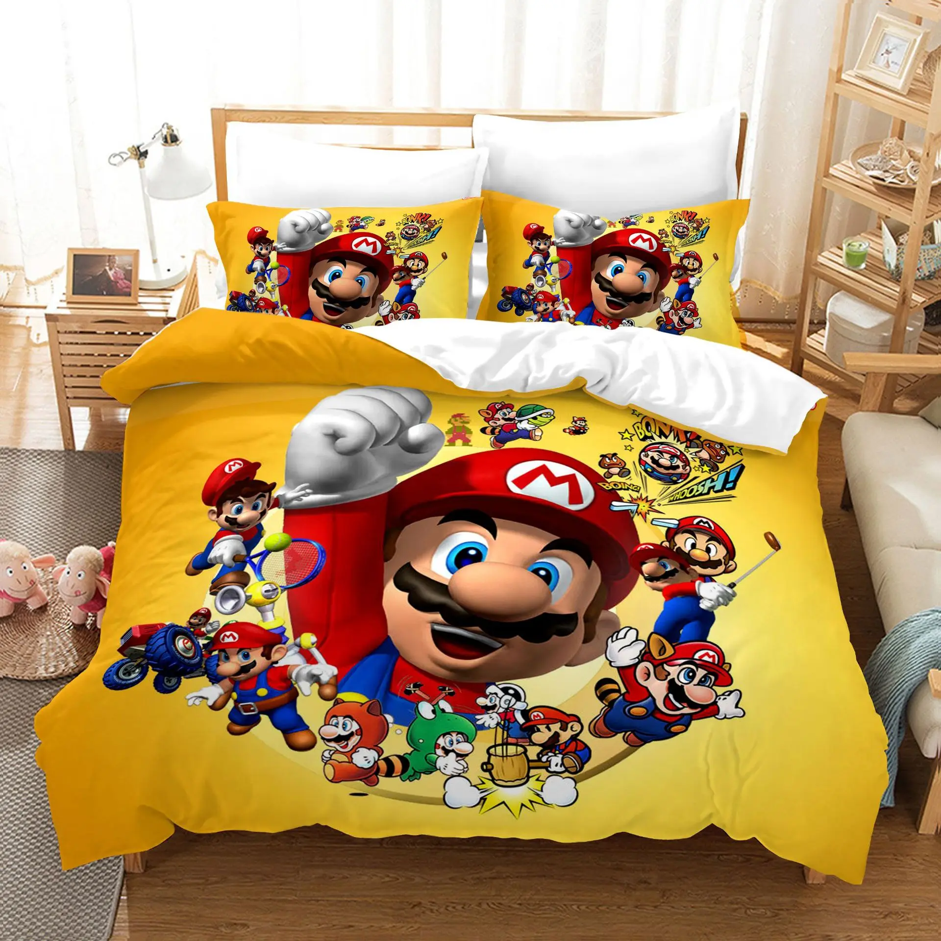 3D Anime Mario Dekbedovertrek Met Kussensloop Ritssluiting Enkel Dubbel Volledige Queen King Size Kids Bedding Set
3D Anime Mario Dekbedovertrek Met Kussensloop Ritssluiting Enkel Dubbel Volledige Queen King Size Kids Bedding Set