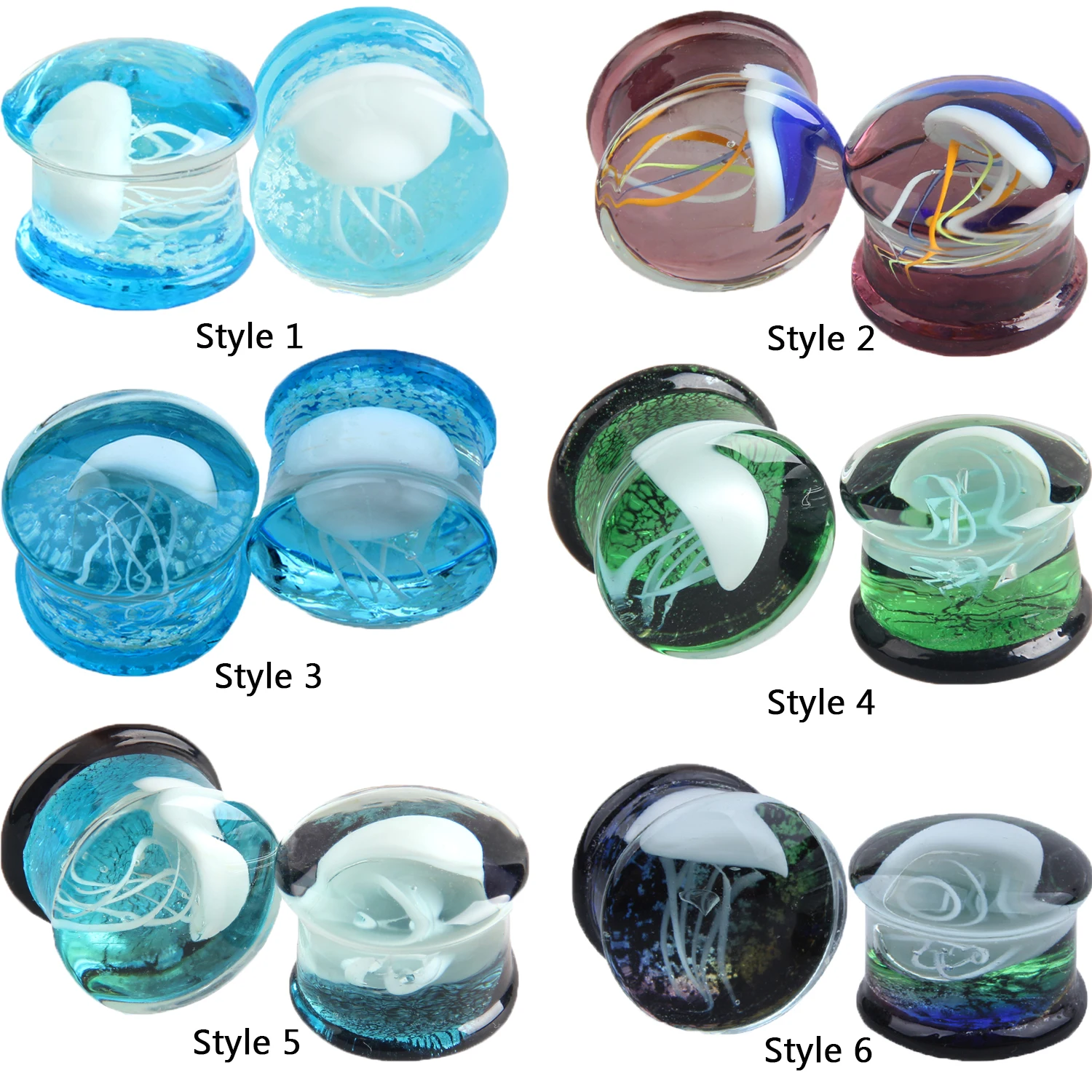 1Pair Glass Ear Plugs Ocean Jellyfish Earring Piercing Expander Glow In The Dark Ear Tunnels Ombligo Body Piercing Jewelry Oreja
1Pair Glass Ear Plugs Ocean Jellyfish Earring Piercing Expander Glow In The Dark Ear Tunnels Ombligo Body Piercing Jewelry Oreja