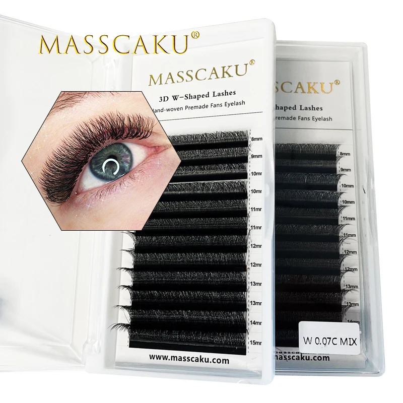 MASSCAKU automatic flowering WW shape eyelash extension new faux mink 3D clover fans premade volume false eyelash extensions
MASSCAKU automatic flowering WW shape eyelash extension new faux mink 3D clover fans premade volume false eyelash extensions