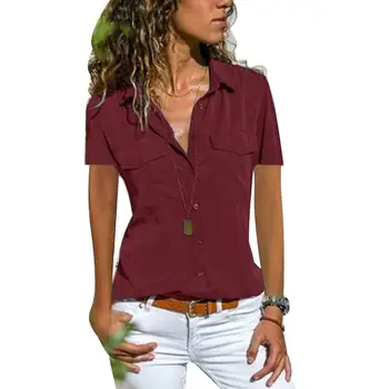 Hot apparel Plus Size Women Lapel Button Pocket Shirt Solid Color V Neck Short Sleeve Blouse
Hot apparel Plus Size Women Lapel Button Pocket Shirt Solid Color V Neck Short Sleeve Blouse