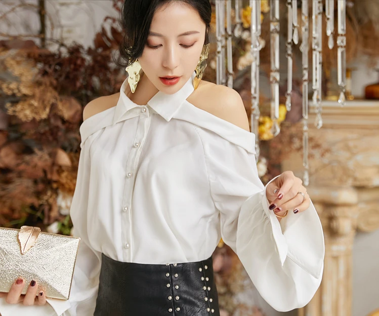 Women Off Shoulder Top Blouse Long Sleeve Women's Blouse Elegant Female Luxry Tops Camisa Blusas Mujer High Quality Блузки Women Off Shoulder Top Blouse Long Sleeve Women's Blouse Elegant Female Luxry Tops Camisa Blusas Mujer High Quality Блузки