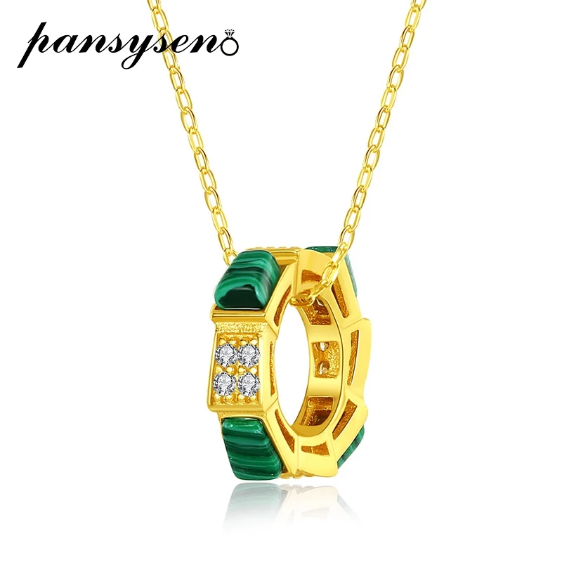 PANSYSEN Yellow Gold Color Round Circle Turquoise Gemstone Pendant Necklace Solid Silver 925 Fine Jewelry Wholesale Party Gifts
PANSYSEN Yellow Gold Color Round Circle Turquoise Gemstone Pendant Necklace Solid Silver 925 Fine Jewelry Wholesale Party Gifts
