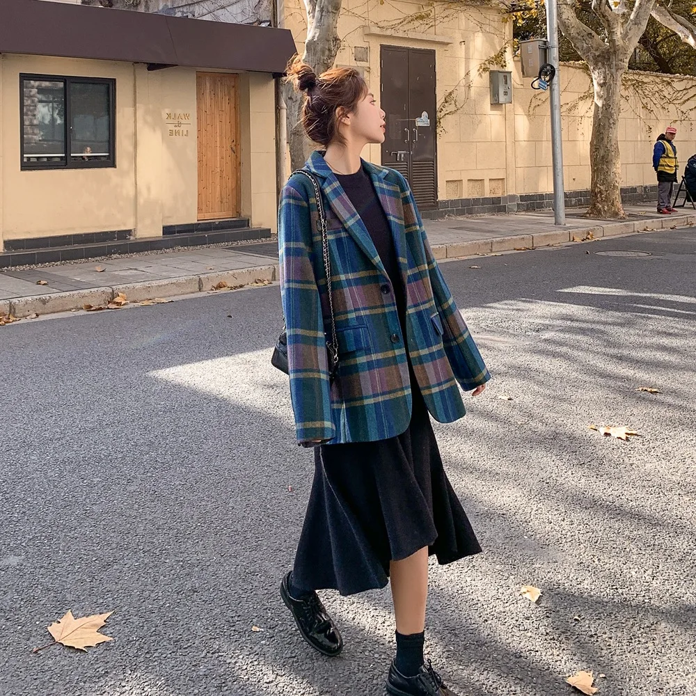 Photo Shoot 2020 Spring New Style Korean-style Fashionable WOMEN'S Dress Retro Laziness-Style Contrast Color Plaid Woolen Suit J
Photo Shoot 2020 Spring New Style Korean-style Fashionable WOMEN'S Dress Retro Laziness-Style Contrast Color Plaid Woolen Suit J