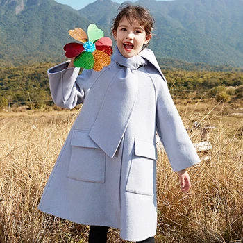 IYEAL Teenager Girls Wool Coat Scarf Collar Solid Color Equipment Children Girls Elegant Fashion Long Jackets Kid's Outerwear
IYEAL Teenager Girls Wool Coat Scarf Collar Solid Color Equipment Children Girls Elegant Fashion Long Jackets Kid's Outerwear