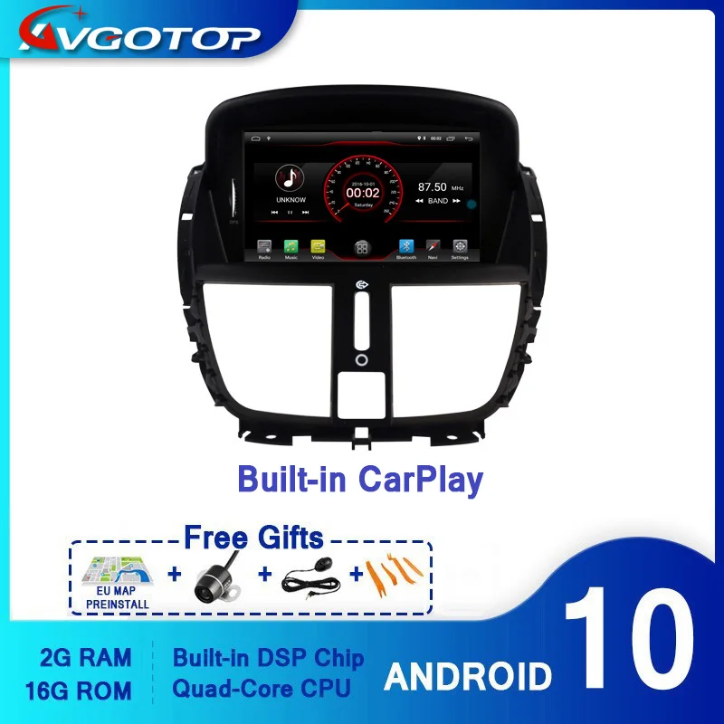 Автомагнитола AVGOTOP мультимедийная система для PEUGEOT 207 207CC 2007 2008 2009 2010 2011 2012 2013 2014 с