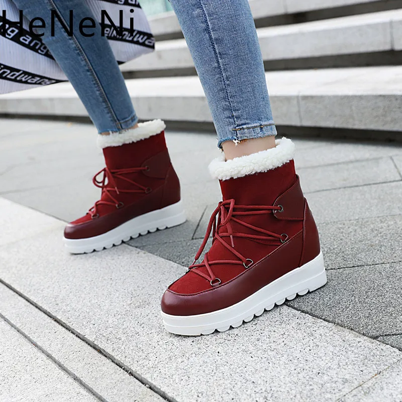 Women Boots Faux fur Warm Winter Boots Fashion Women Shoes Lace Up Platform Ankle Boots Ladies Snow Boots Non-slip Botas Mujer
Women Boots Faux fur Warm Winter Boots Fashion Women Shoes Lace Up Platform Ankle Boots Ladies Snow Boots Non-slip Botas Mujer