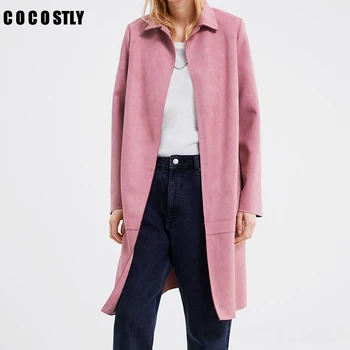 Winter Coat Women High Street Suede Solid Trench Coat For Women Open Stitch Korean Style Female Fashion Trench Turn-down Collar
Winter Coat Women High Street Suede Solid Trench Coat For Women Open Stitch Korean Style Female Fashion Trench Turn-down Collar