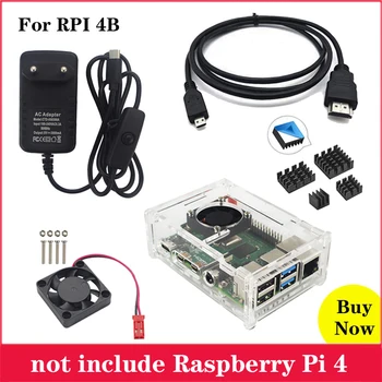 Raspberry Pi 4 Acrylic Case with 3A Power Supply Adapter Aluminum Heat Sink Cool Fan Micro HDMI Cable for Raspberry Pi 4 Model B
Raspberry Pi 4 Acrylic Case with 3A Power Supply Adapter Aluminum Heat Sink Cool Fan Micro HDMI Cable for Raspberry Pi 4 Model B