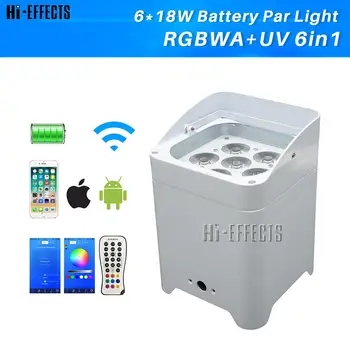 6*18w RGBWA UV 6IN1 LED Battery Par Light Wireless DMX with iOS&Andorid Phone App Remote Control For Party Wedding decoration
6*18w RGBWA UV 6IN1 LED Battery Par Light Wireless DMX with iOS&Andorid Phone App Remote Control For Party Wedding decoration