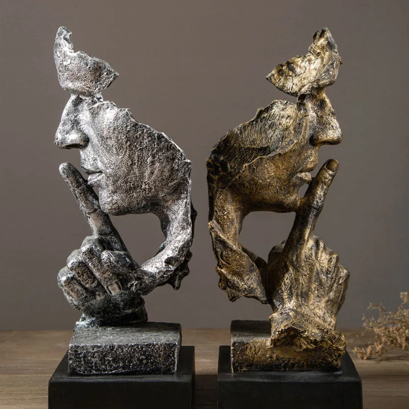 Large Size Silence Is Gold Abstract Sculpture Figurine Ornaments Office Home Decoration Modern Art Resin Decorative Crafts
Large Size Silence Is Gold Abstract Sculpture Figurine Ornaments Office Home Decoration Modern Art Resin Decorative Crafts