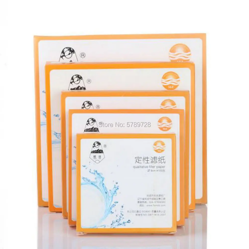 100Pcs/pack Fast/Medium/Slow speed qualitative filter test paper Dia 7cm/9cm/11cm/12.5cm/15cm/18cm for lab funnel use
100Pcs/pack Fast/Medium/Slow speed qualitative filter test paper Dia 7cm/9cm/11cm/12.5cm/15cm/18cm for lab funnel use