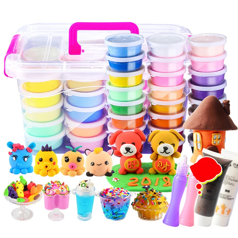 12/24 Colors Fluffy Foam Playdough Manual DIY Air Drying Soft Plasticine Mud Educational Toy Polymer Clay for Child Kids
12/24 Colors Fluffy Foam Playdough Manual DIY Air Drying Soft Plasticine Mud Educational Toy Polymer Clay for Child Kids