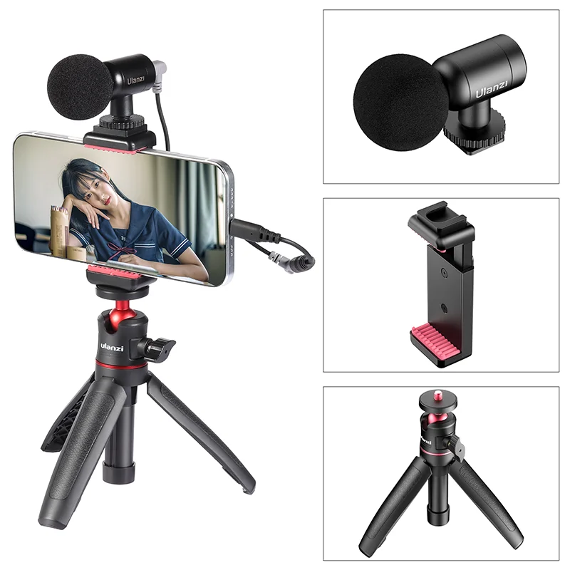 Ulanzi Ultra Mini Vlog Setup for Tiktok Youtube Live Recording Microphone with Type-C Lighting Adapter Cable Vlog Tripod
Ulanzi Ultra Mini Vlog Setup for Tiktok Youtube Live Recording Microphone with Type-C Lighting Adapter Cable Vlog Tripod