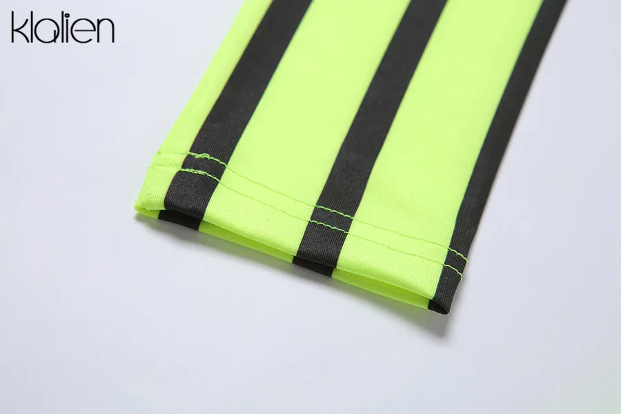 KLALIEN spring fall long sleeve turtleneck zipper fashion casual dress women high street striped mini bodycon dress 2020 new