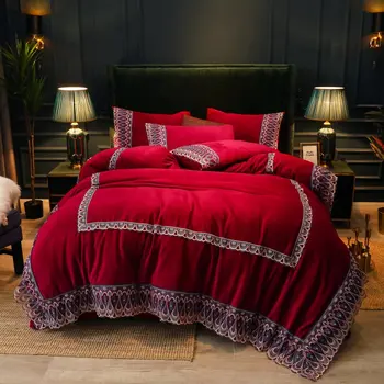 Soft Crystal Velvet Flannel Fleece Bedding Set Lace Double Duvet Cover Set Bed Linen Quilting Bed Skirt Pillowcases Home Textile
Soft Crystal Velvet Flannel Fleece Bedding Set Lace Double Duvet Cover Set Bed Linen Quilting Bed Skirt Pillowcases Home Textile