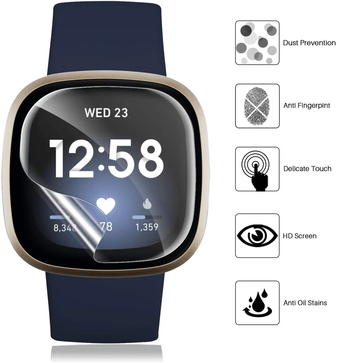 New Unthin Soft TPU HD Clear Protective Film For Fitbit Versa 3/ Sense Smart Watch Full Screen Protector Cover For Fitbit Versa3
New Unthin Soft TPU HD Clear Protective Film For Fitbit Versa 3/ Sense Smart Watch Full Screen Protector Cover For Fitbit Versa3