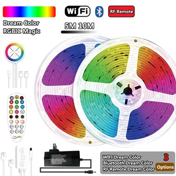 ARGB RGBIC Addressable Dream Color Chasing Effect 5050 LED Strip Lights Wifi Bluetooth RF Remote Magic Fantasy Color For Room
ARGB RGBIC Addressable Dream Color Chasing Effect 5050 LED Strip Lights Wifi Bluetooth RF Remote Magic Fantasy Color For Room