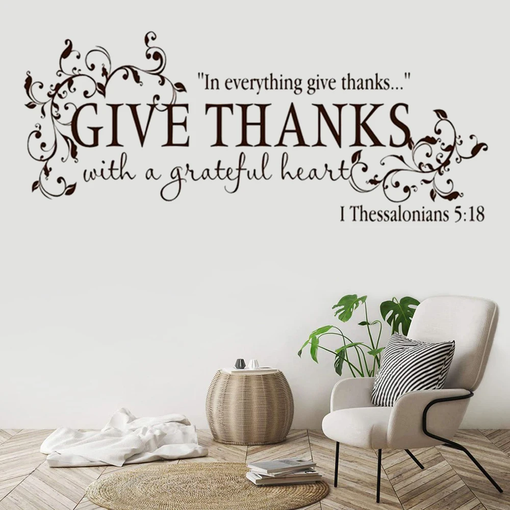 Give Thanks With a Grateful Heart Thanksgiving Vinyl Wall Art Stickers Bible Verse Decals For Home Living Room Decoration DW8877
Give Thanks With a Grateful Heart Thanksgiving Vinyl Wall Art Stickers Bible Verse Decals For Home Living Room Decoration DW8877