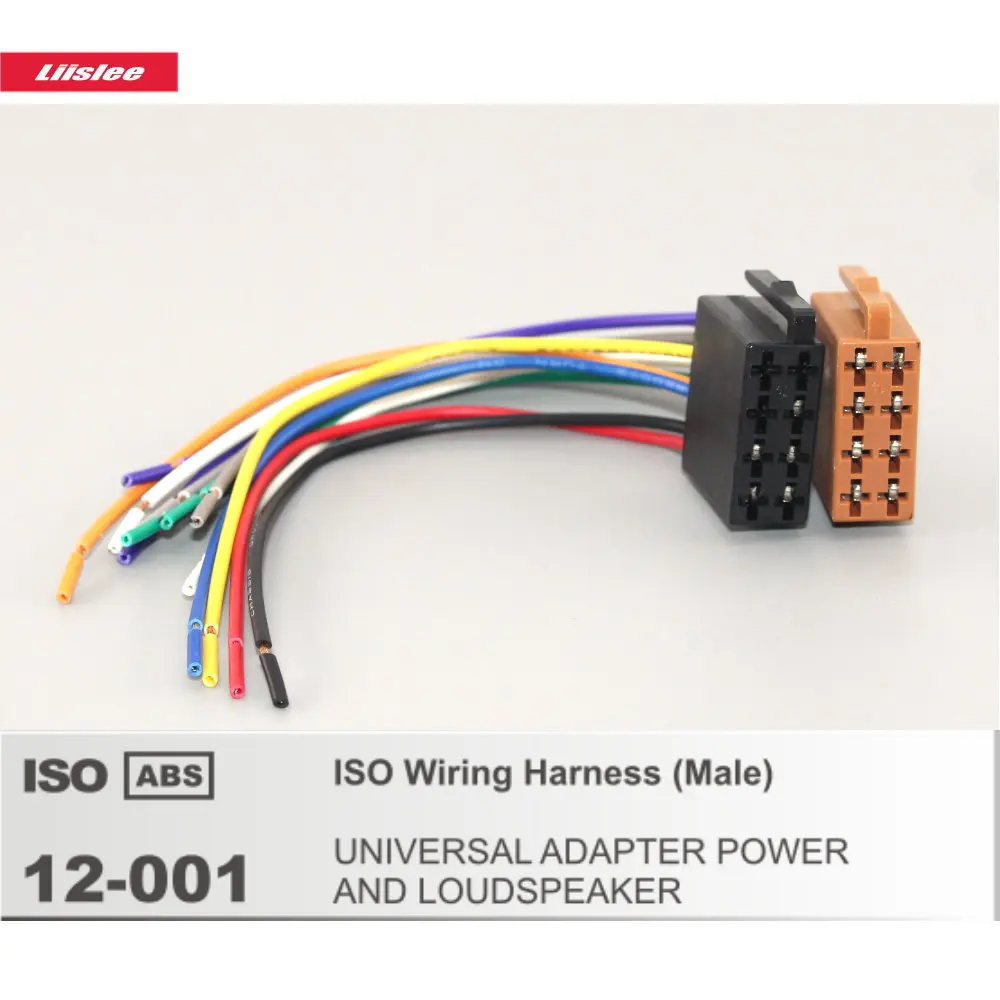 

DIN ISO Male Harness Wiring Adapter For UNIVERSAL POWER AND LOUDSPEAKER Car Factory Radio CU-ABS Cable