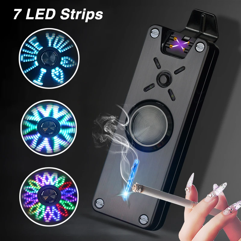 Hand Spinner USB Electronic Lighter 7 LED Strips Fidget Spinner Double Arc Plasma Lighter Windproof Cigarette Lighters Toys Gift
Hand Spinner USB Electronic Lighter 7 LED Strips Fidget Spinner Double Arc Plasma Lighter Windproof Cigarette Lighters Toys Gift