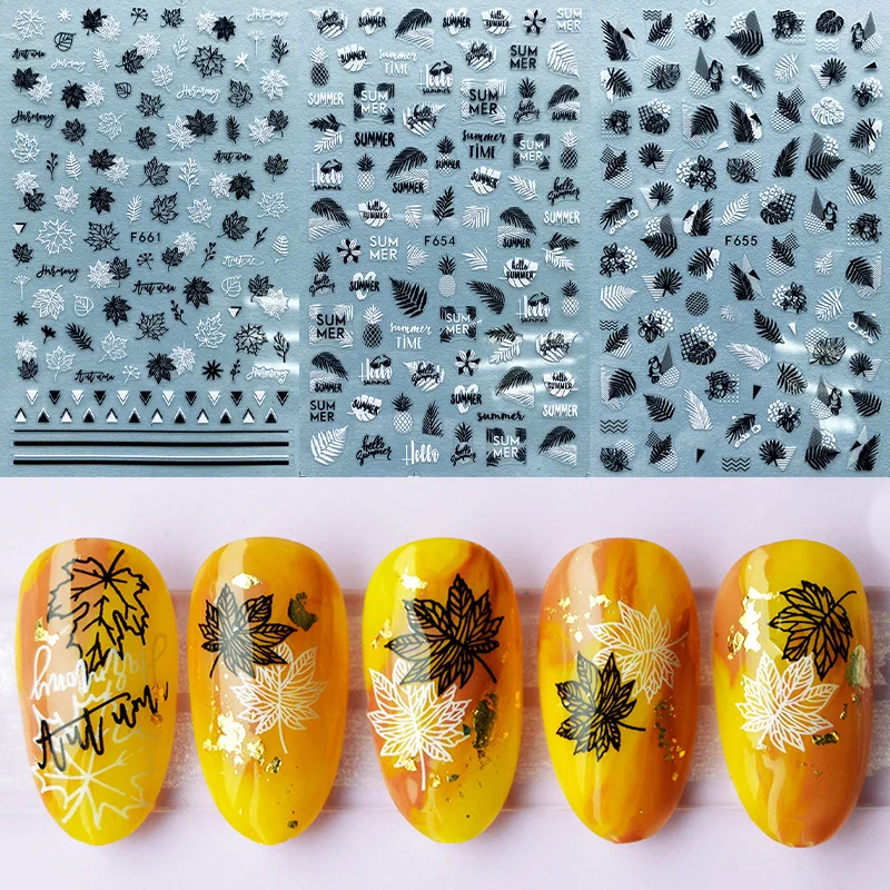 2020 DIY 3D Nail Art Sticker Adhesive Sticker Decals Tool Black & White Butterfly Summer Leave Nail Art Tattoo Decoration Z0321
2020 DIY 3D Nail Art Sticker Adhesive Sticker Decals Tool Black & White Butterfly Summer Leave Nail Art Tattoo Decoration Z0321