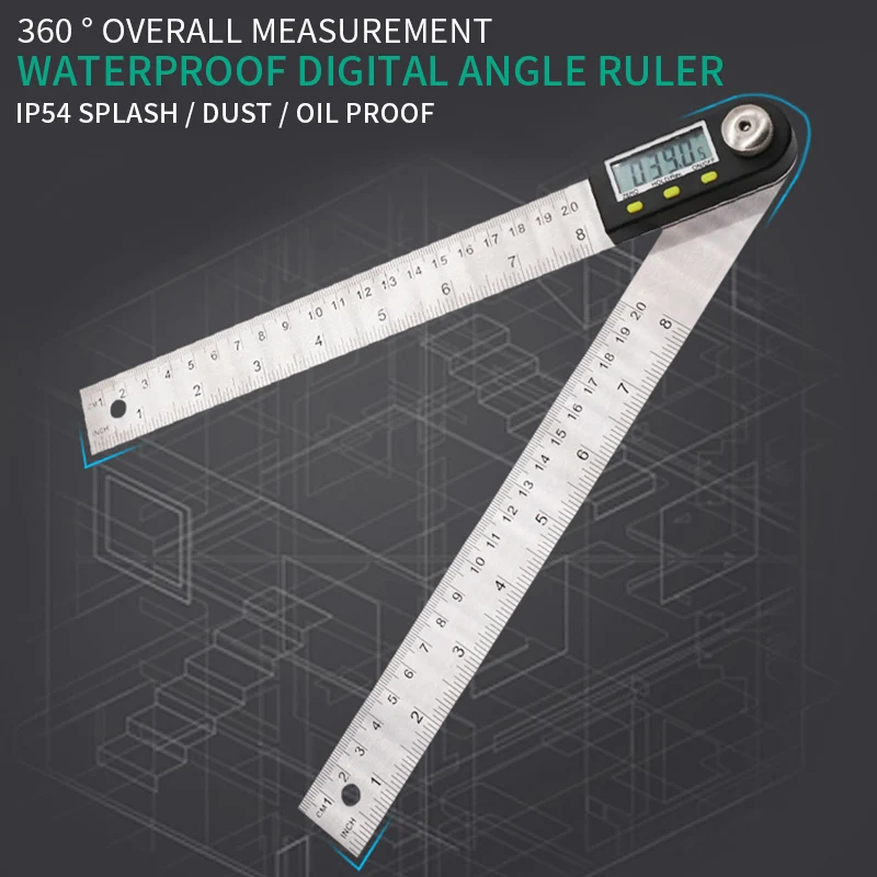 200/300mm Electronic Angle Gauge Stainless Steel Angle Ruler Digital Protractor Inclinometer Goniometer Level Measuring Tool
200/300mm Electronic Angle Gauge Stainless Steel Angle Ruler Digital Protractor Inclinometer Goniometer Level Measuring Tool