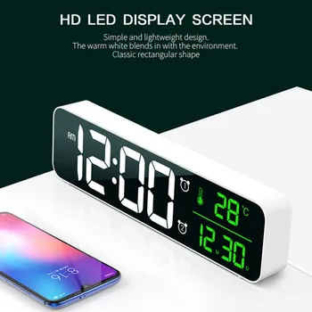 LED Digital alarm clock Dual clock Multifunctional with USB charger Large digital display Brightness dimmable Room Temperature.
LED Digital alarm clock Dual clock Multifunctional with USB charger Large digital display Brightness dimmable Room Temperature.