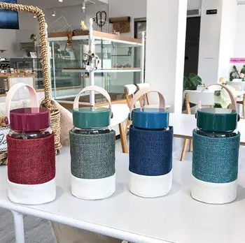 Lovely linen hand insulated glass sports student carry-on cup
Lovely linen hand insulated glass sports student carry-on cup